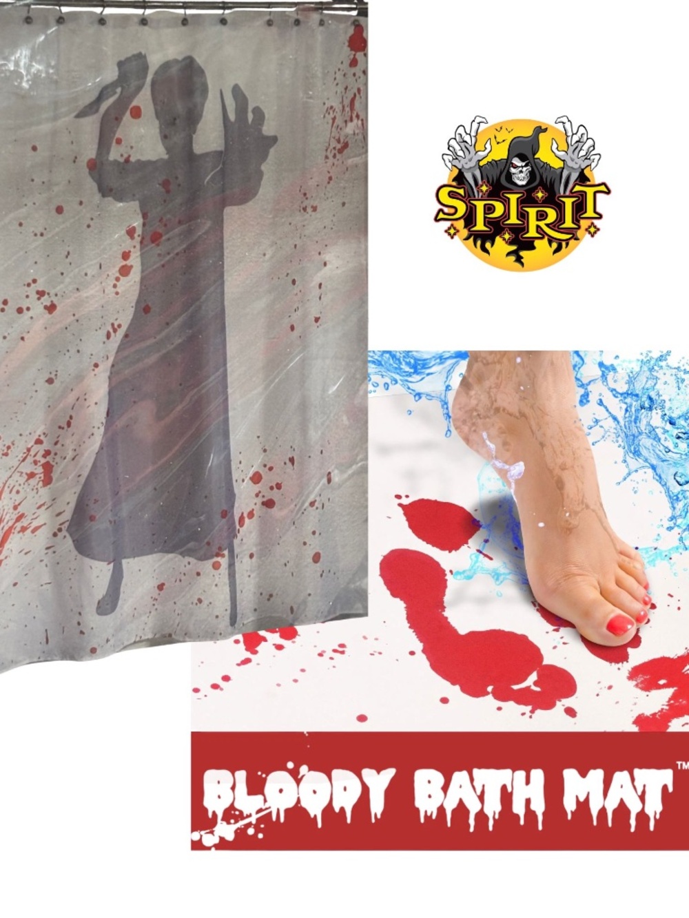 Bloody Shower Curtain & Bath Mat Bundle